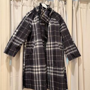 H&M - Black and White Plaid Rain Jacket